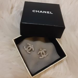 Chanel Crystal Stud Earrings